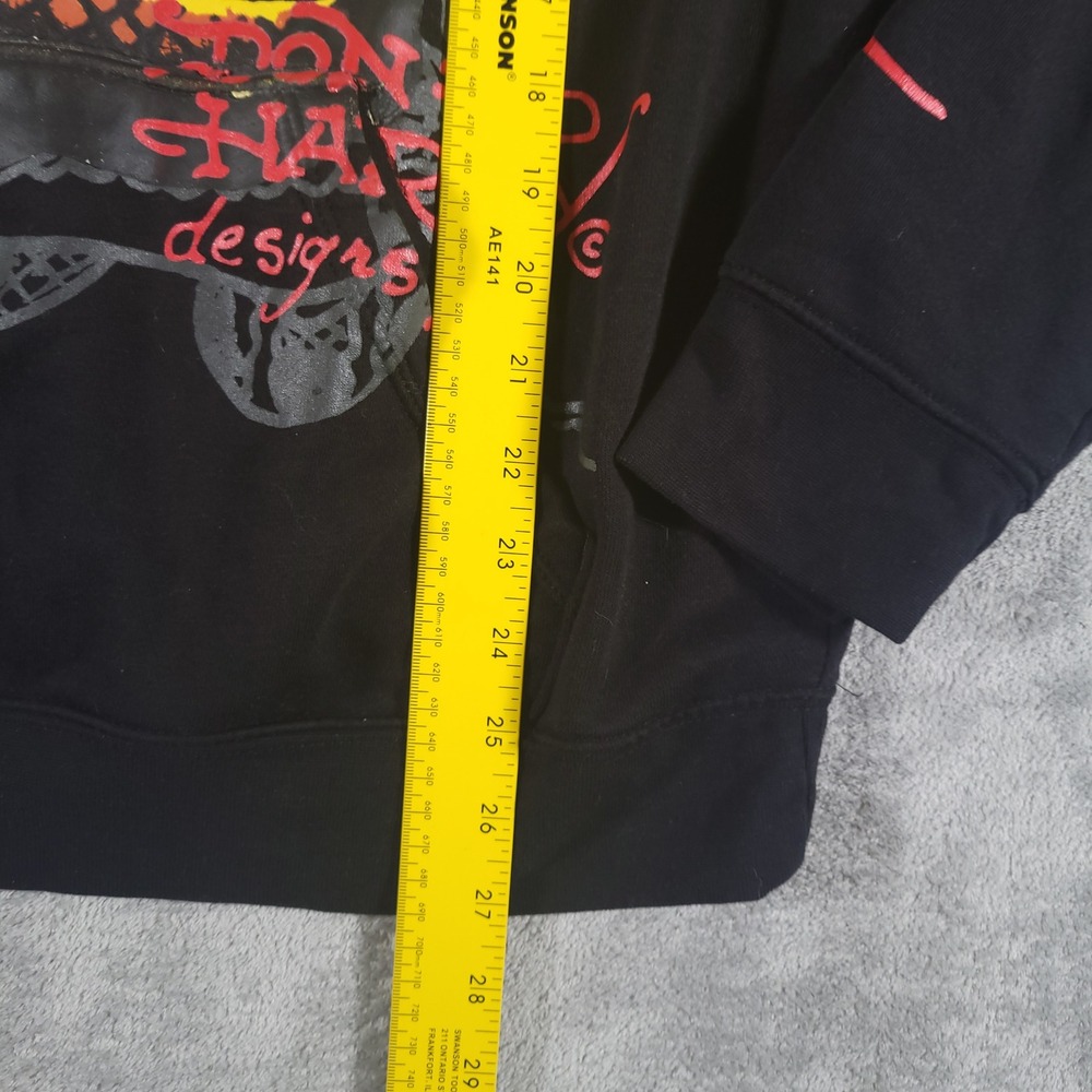 Ed Hardy Hoodie Men Large Black Cobra Snake Graphic Love Kills Slowly Y2K Tattoo - Picture 5 of 10